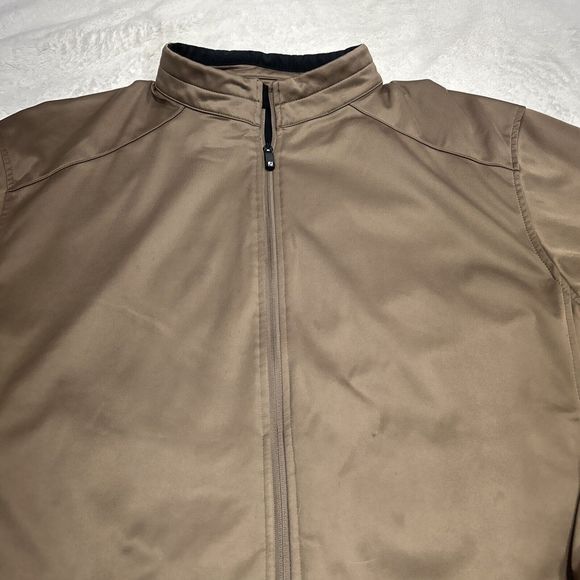 FootJoy FJ Brown Full Zip Fleece Lined Mock Neck Golf Jacket Men's Size 2XL - Picture 3 of 10